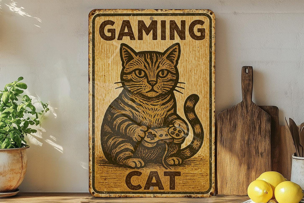 a picture of a cat and a mouse on a shelf