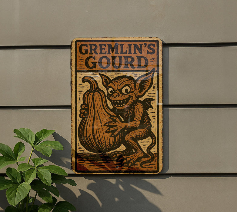 a sign on the side of a building that says gremlin's go
