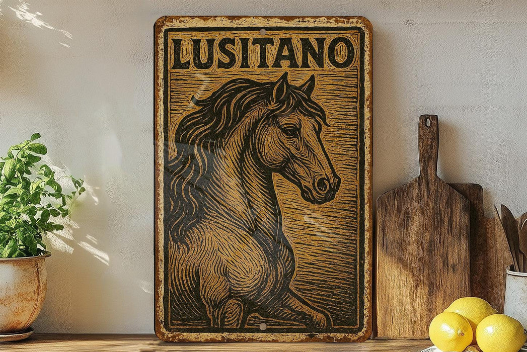 a picture of a horse on a wall