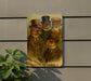 a painting of four weasels dressed in suits and top hats, with the text "A Gang of Weasels" below the painting.