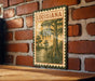 A vintage-style metal sign with the word "LOUISIANA" printed on it, depicting a scene of a tree with hanging roots and a body of water.