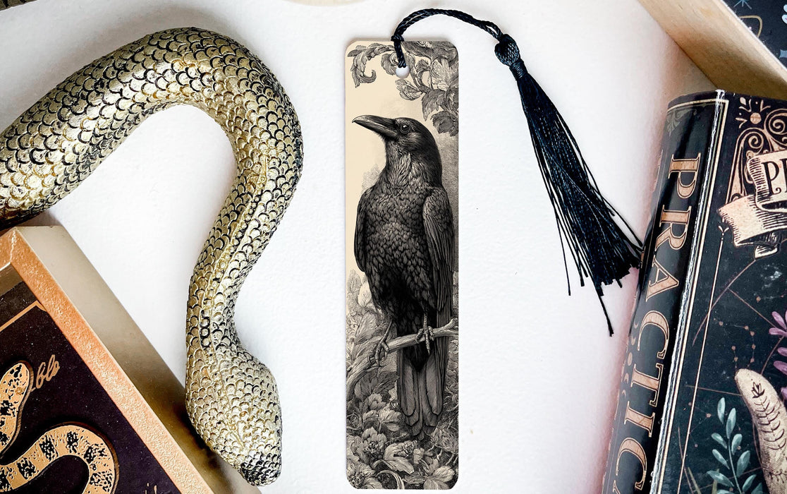 a black and white illustration of a bird perched on a branch, accompanied by a decorative snake and a book titled "Practice".