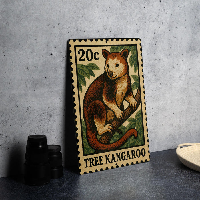 A 20 cent stamp featuring a kangaroo, with the text "TREE KANGAROO" printed on it.
