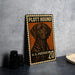A metal stamp featuring a hound dog on a postcard-style background, with the text "PLOTT HOUND" and "U.S. POSTAGE 20" printed on it.