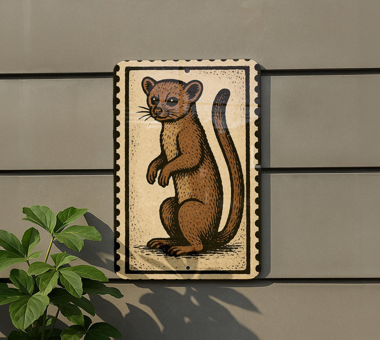 a brown cartoon-style animal, possibly a cat or a small rodent, standing on its hind legs and looking up.