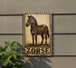 a zebra depicted on a sign, with the word "ZORSE" written below it.