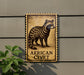 a sign with an illustration of an African civet, which is a type of primate native to Africa.