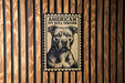 a sign with a picture of an American Pit Bull Terrier.
