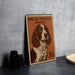 A metal sign featuring an illustration of an English Springer Spaniel dog, with the text "English Springer Spaniel" and "20c" printed on it.