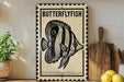 Butterflyfish Metal Sign – Vintage Stamp Style Wall Art for Beach House, Coastal Decor, Nautical Fish Plaque