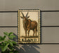 a brown antelope standing on a grassy field, with the word "ELAND" written below the illustration.