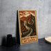 A framed poster of the Great Wall of China, featuring a detailed illustration of the iconic wall winding through mountainous terrain.