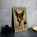 A wooden postcard featuring a portrait of a Rat Terrier dog, with the text "RAT TERRIER" and "15¢" printed on it.