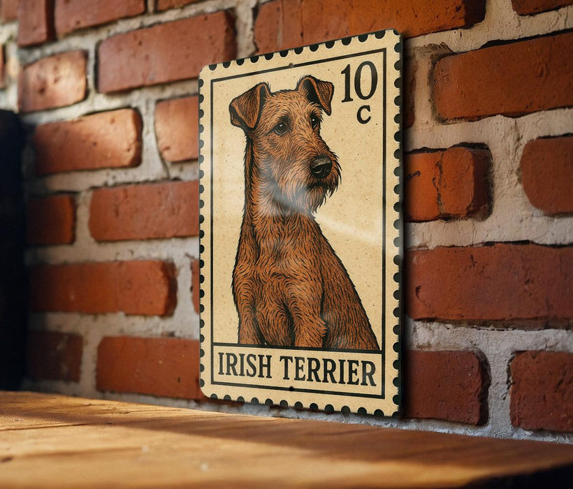 an Irish Terrier, a breed of dog known for its distinctive appearance and friendly nature.