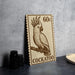 A wooden sign featuring a detailed illustration of a cockatoo perched on a branch, with the text "COCKATOO" prominently displayed.