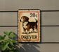 a sign with a dog illustration and the word "DREVER" below it.