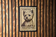 A poster featuring a Westie poo dog, with the text "Forever Westie poo" on it, is displayed on a wooden wall.