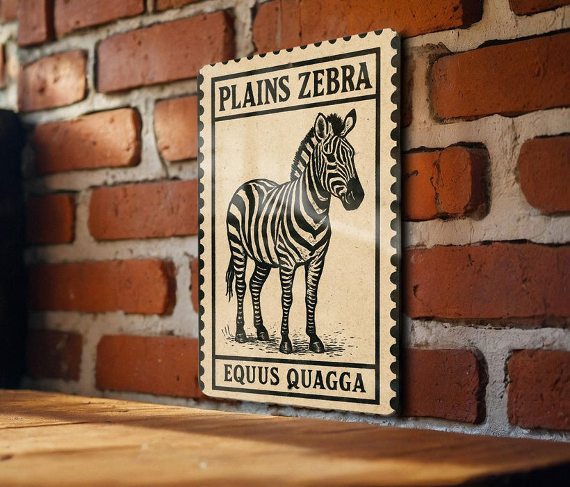 a zebra standing on a brick wall.