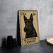 A metal stamp featuring a black and white illustration of a Scottish Terrier dog, with the text "USA 6¢" printed on it.
