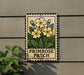 A sign for the "Primrose Patch" is displayed on a wall, featuring a floral illustration of yellow flowers and green leaves.