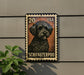 A postage stamp featuring a Schnauzer dog, with the text "20 USA" and "SCHNAUZERPOOO" printed on it.