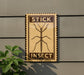 Stick Insect Metal Sign – Vertical Vintage Stamp Style Wall Art for Insect Lovers, Entomology Decor, Nature-Inspired Gift