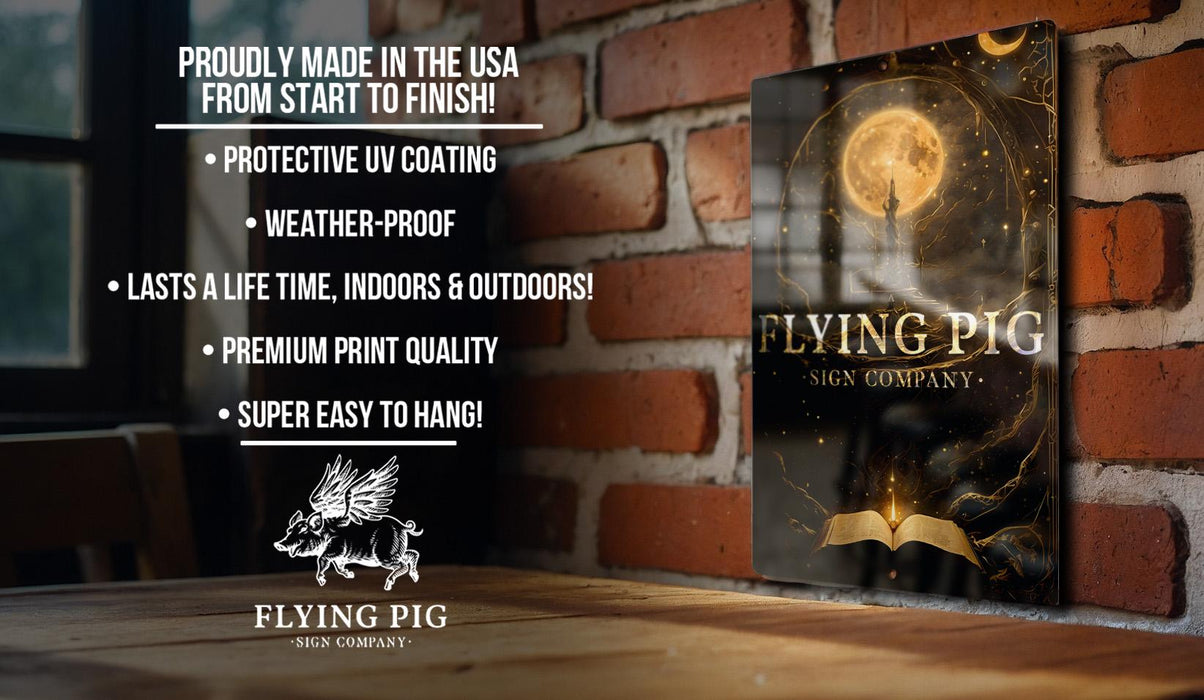 a poster on a brick wall that says flying pig