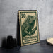 A green and beige postage stamp featuring a detailed illustration of a green iguana, with the text "Green Iguana" and "Iguana Iguana" printed on it.