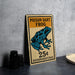 A vintage-style metal sign advertising a Poison Dart Frog for 25 cents, featuring a detailed illustration of the frog on a beige background.