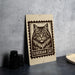 A wooden sign featuring a close-up of a Siberian cat's face, with the text "SIBERIAN CAT" printed on it.