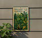 a sign for the Foliage Garden, which is located in the United States. The sign is mounted on a wall and has a stamp-like appearance.