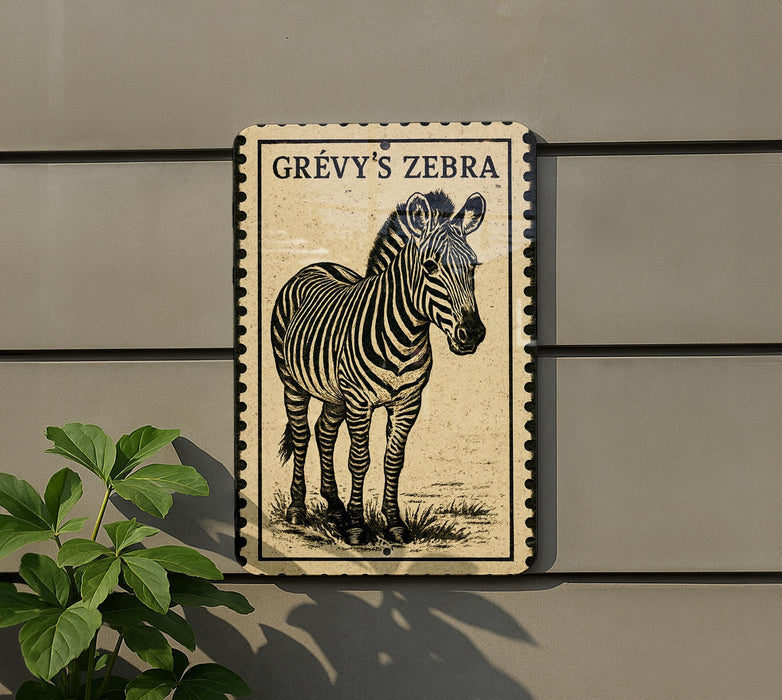 a zebra standing on a grassy area, with a decorative border around it.