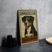 A metal sign featuring an illustration of an Appenzeller Sennenzund dog, with the text "Appenzeller Sennenzund" prominently displayed.