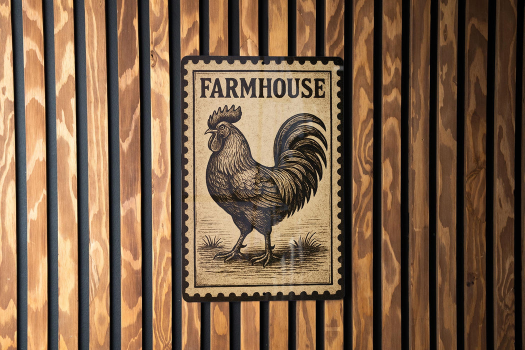 a rooster, which is a symbol often associated with farmhouses and rural settings.