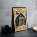 A vintage-style metal sign for the "Stone Smokehouse" in the United States, featuring a brick building illustration and the text "USA 10c".
