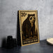 A metal stamp featuring a detailed illustration of a spectacled bear, with the text "SPECTACLEED BEAR" printed on it.
