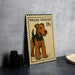 A metal stamp featuring a Welsh terrier dog, with the text "WELSH TERRIER 18c" printed on it.