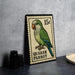 A postage stamp featuring a Quaker Parrot, with the text "15c" and "QUAKER PARROT" printed on it.