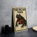 a sign with a frog illustration and the text "FIRE-BELLIED TOAD" on it.
