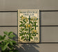 A metal sign with a floral design hangs on a wall, featuring the text "HONEY SUCKLE TRELLIS" and the number "39".