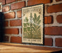 A vintage-style metal sign with a brick wall backdrop, featuring illustrations of parsley, rosemary, and thyme, and the text "Herb Garden" and "Parsley-Sage-Rosemary-Thyme".