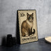 A 10c postage stamp featuring a Siamese cat, with the word "SNOWSHOE" printed below the illustration.