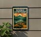a sign for the Scenic Viewpoint, which is a scenic overlook with a wooden bench and a mountain landscape.