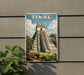 A poster of the Mayan pyramid of Tikal, a famous ancient Mayan pyramid located in Tikal, Guatemala.