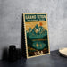 A vintage-style postage stamp featuring a scenic landscape with mountains, a lake, and a sunset, with the text "GRAND Teton NATIONAL PARK USA" printed on it.