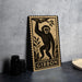 a framed print of a monkey, with the word "GIBBON" printed below the illustration.