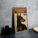 A metal sign featuring a Manchester Terrier dog, with the text "MANCHESTER TERRIER" and the number "50" printed on it.
