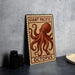 a large, detailed illustration of an octopus on a sign, with the text "Giant Pacific Octopus" prominently displayed.