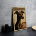 a metal stamp with an illustration of an Italian Greyhound dog, along with the number 20.
