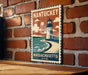 Nantucket Massachusetts Metal Sign – Vintage Stamp Style Wall Art Décor, Coastal New England Travel Souvenir Sign
